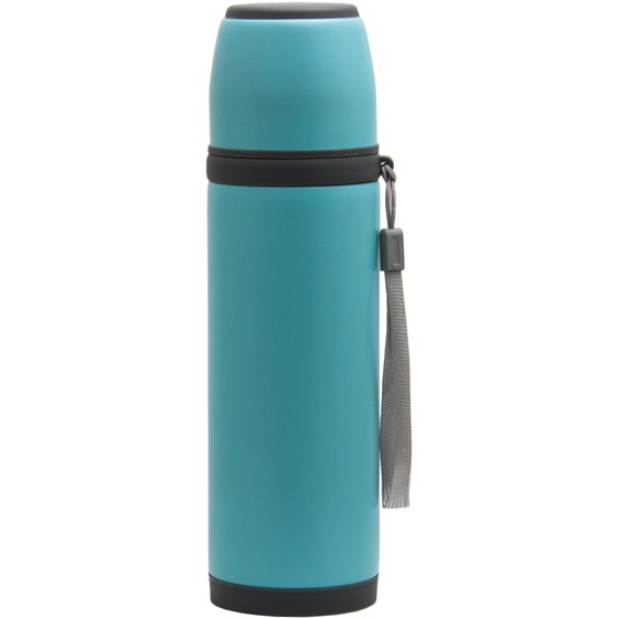 REGENT 500ML SOFT-TOUCH DOUBLE WALLED STAINLESS STEEL VACUUM FLASK, TEAL